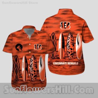 Cincinnati Bengals Surfboard Print Hawaiian Shirt for Beach Lovers