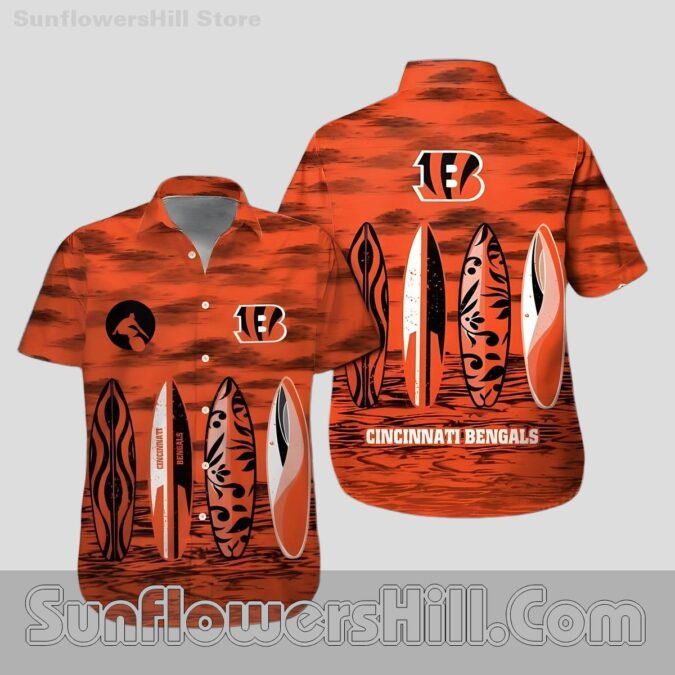 Cincinnati Bengals Surfboard Print Hawaiian Shirt for Beach Lovers