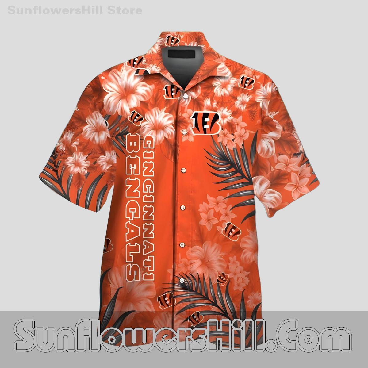 Cincinnati Bengals Tropical Bloom Casual Shirt for Summer Fans