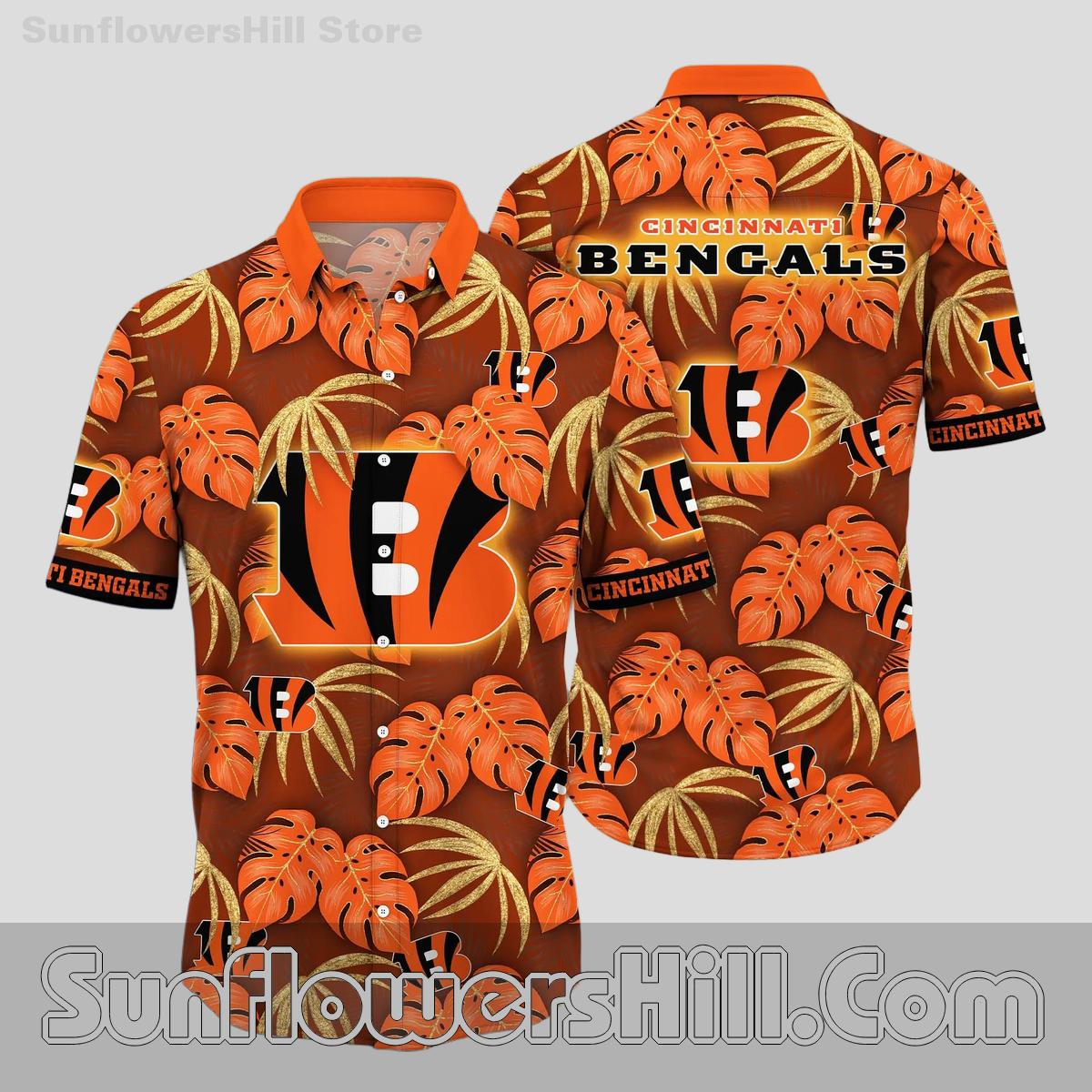 Cincinnati Bengals Tropical Leaf Hawaiian Shirt for Beach Days