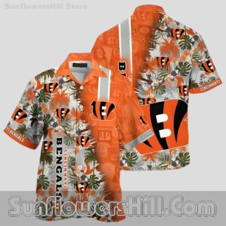 Cincinnati Bengals Tropical Leaf Hawaiian Shirt for Beach Trip Fans