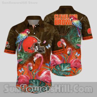 Cleveland Browns Flamingo Jungle Hawaiian Shirt for Beach Trips and Summer BBQs