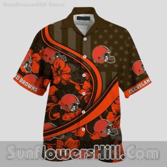 Cleveland Browns Hibiscus Floral Hawaiian Shirt for Tailgate Party Fans