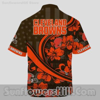 Cleveland Browns Hibiscus Floral Hawaiian Shirt for Tailgate Party Fans