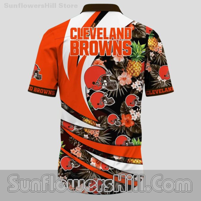 Cleveland Browns Pineapple Floral Hawaiian Shirt for Beach Trips and Tailgates