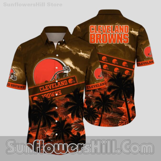 Cleveland Browns Sunset Palm Hawaiian Shirt for Game Day Fans