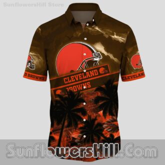 Cleveland Browns Sunset Palm Hawaiian Shirt for Game Day Fans