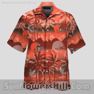 Cleveland Browns Sunset Wave Hawaiian Shirt for Beach Day Fans