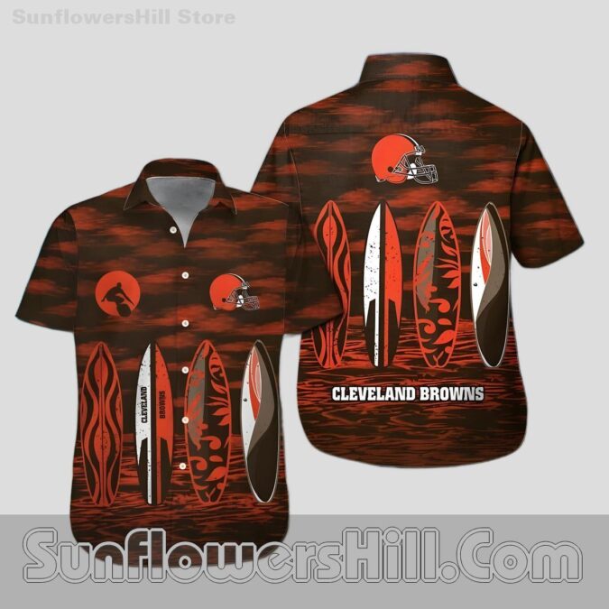 Cleveland Browns Surfboard Vibe Hawaiian Shirt for Beach Loving Fans