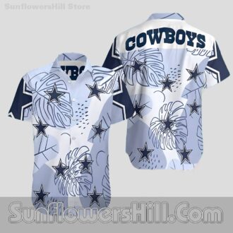Top Selling Cowboys Tropical Monstera Button Up Shirt for Beach Vacations and Tailgates
