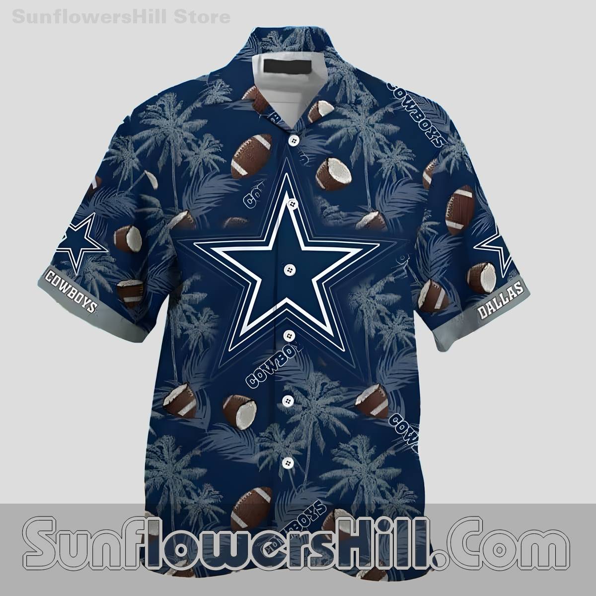 Dallas Cowboys 1960 Blue Star Casual Shirt for NFL Beach Vacations