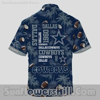 Dallas Cowboys 1960 Blue Star Casual Shirt for NFL Beach Vacations