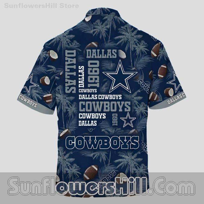 Dallas Cowboys 1960 Blue Star Casual Shirt for NFL Beach Vacations