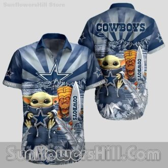 Dallas Cowboys Cartoon Character Aloha Shirt for Friends and Tailgates
