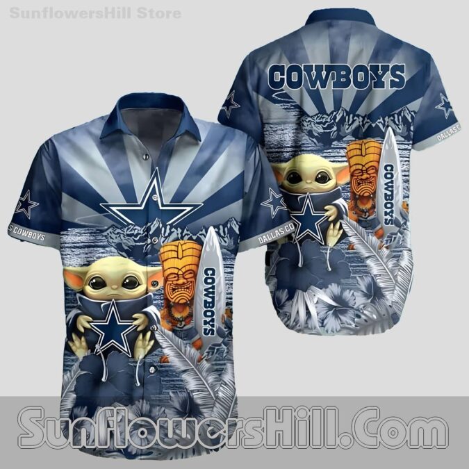 Dallas Cowboys Cartoon Character Aloha Shirt for Friends and Tailgates