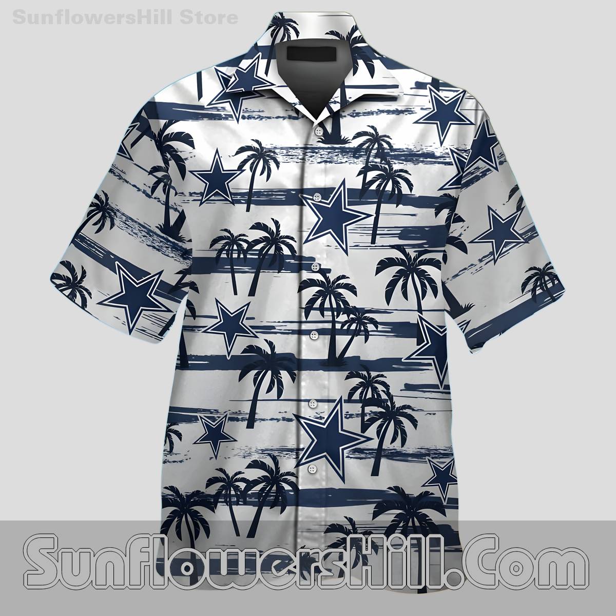 Dallas Cowboys Dad Edition Palm Tree Short Sleeve Shirt - Best Father's Day Gift for Beach Getaways