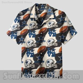 Dallas Cowboys DC Monogram Helmet Aloha Shirt - Premium Cotton, Unique Gift for NFL Superfans