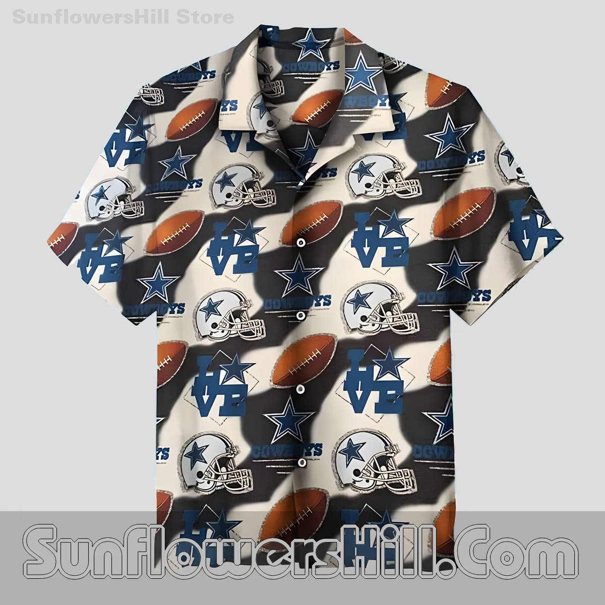 Dallas Cowboys DC Monogram Helmet Aloha Shirt - Premium Cotton, Unique Gift for NFL Superfans