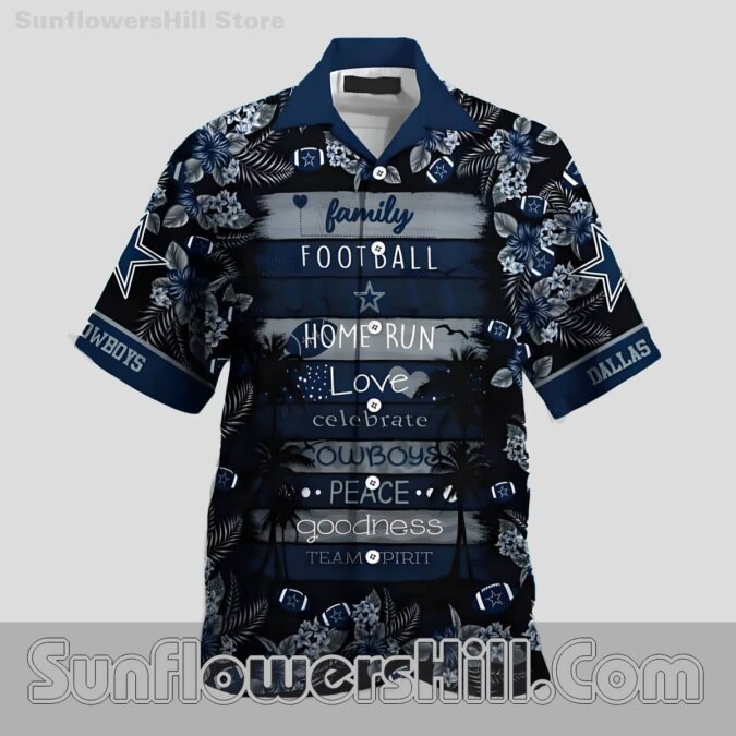 Dallas Cowboys Floral Typography Hawaiian Shirt for Family BBQs