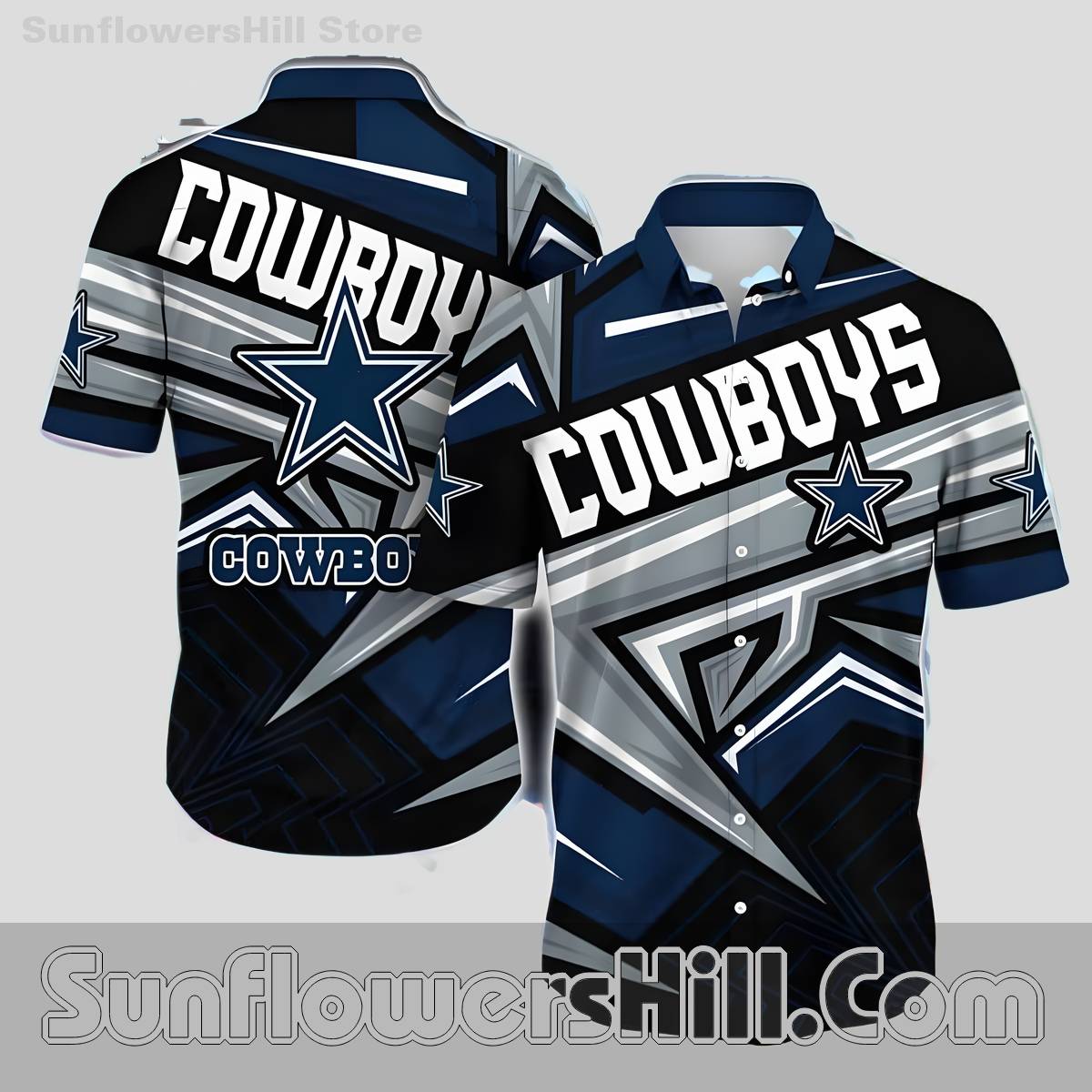 Dallas Cowboys Geometric Star Button Up Shirt for Game Day Fans