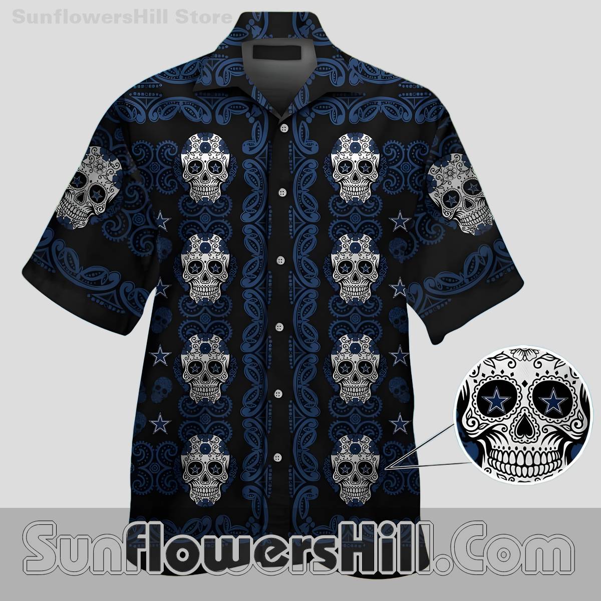 Dallas Cowboys Gothic Unisex Shirt with Skull Design for Football Lovers