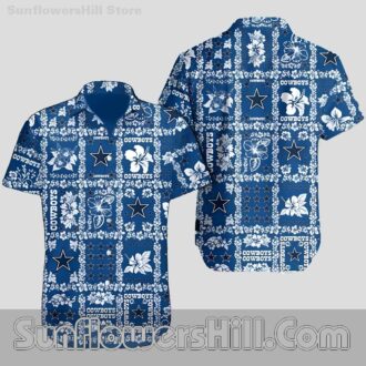 Dallas Cowboys Hibiscus Button Down Shirt for Summer Fans