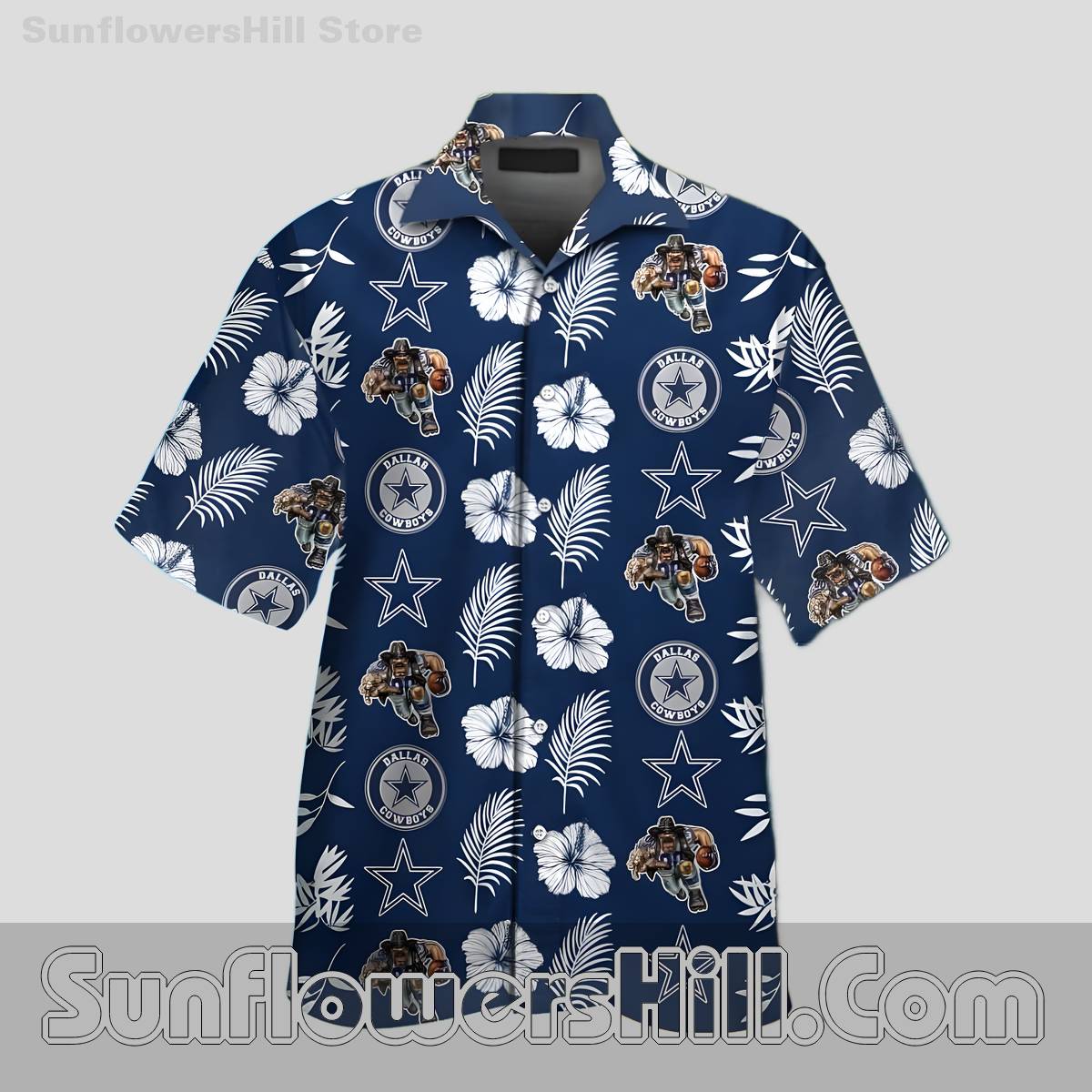 Dallas Cowboys Hibiscus Floral Casual Shirt for Summer Fun