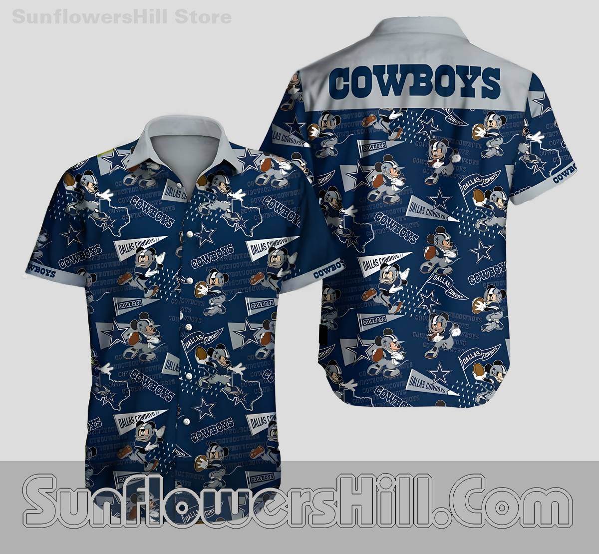Dallas Cowboys Mickey Mouse Cartoon Hawaiian Shirt for Game Day