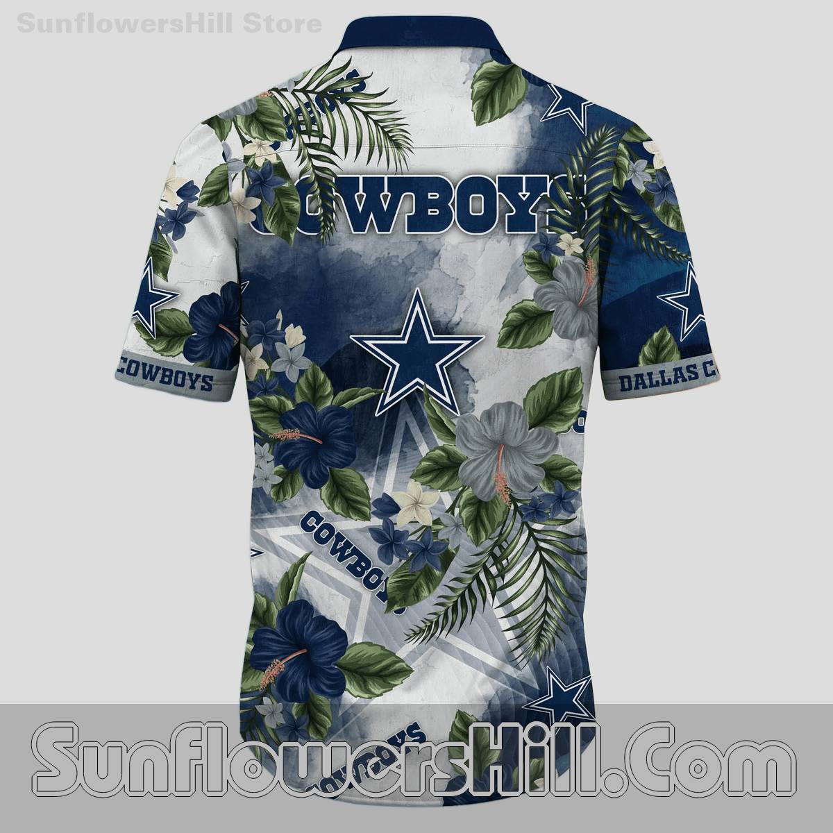 Dallas Cowboys Navy Hibiscus Hawaiian Shirt for Game Day Fans