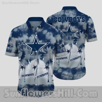 Dallas Cowboys Palm Tree Aloha Shirt for Men - Lightweight, Breathable, Ideal for California Game Days