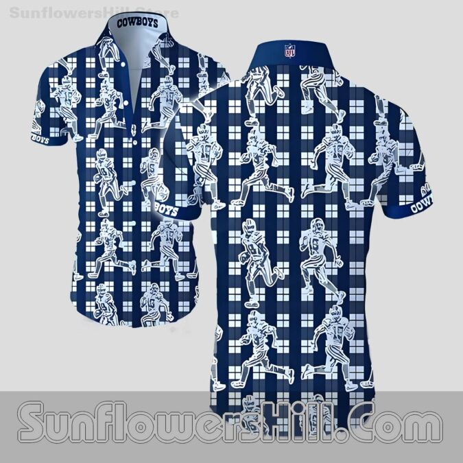 Dallas Cowboys Player Print Button Up Shirt for Game Day Tailgates