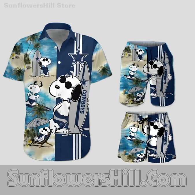 Dallas Cowboys Snoopy Beach Vibes Hawaiian Shirt for Game Day Fans