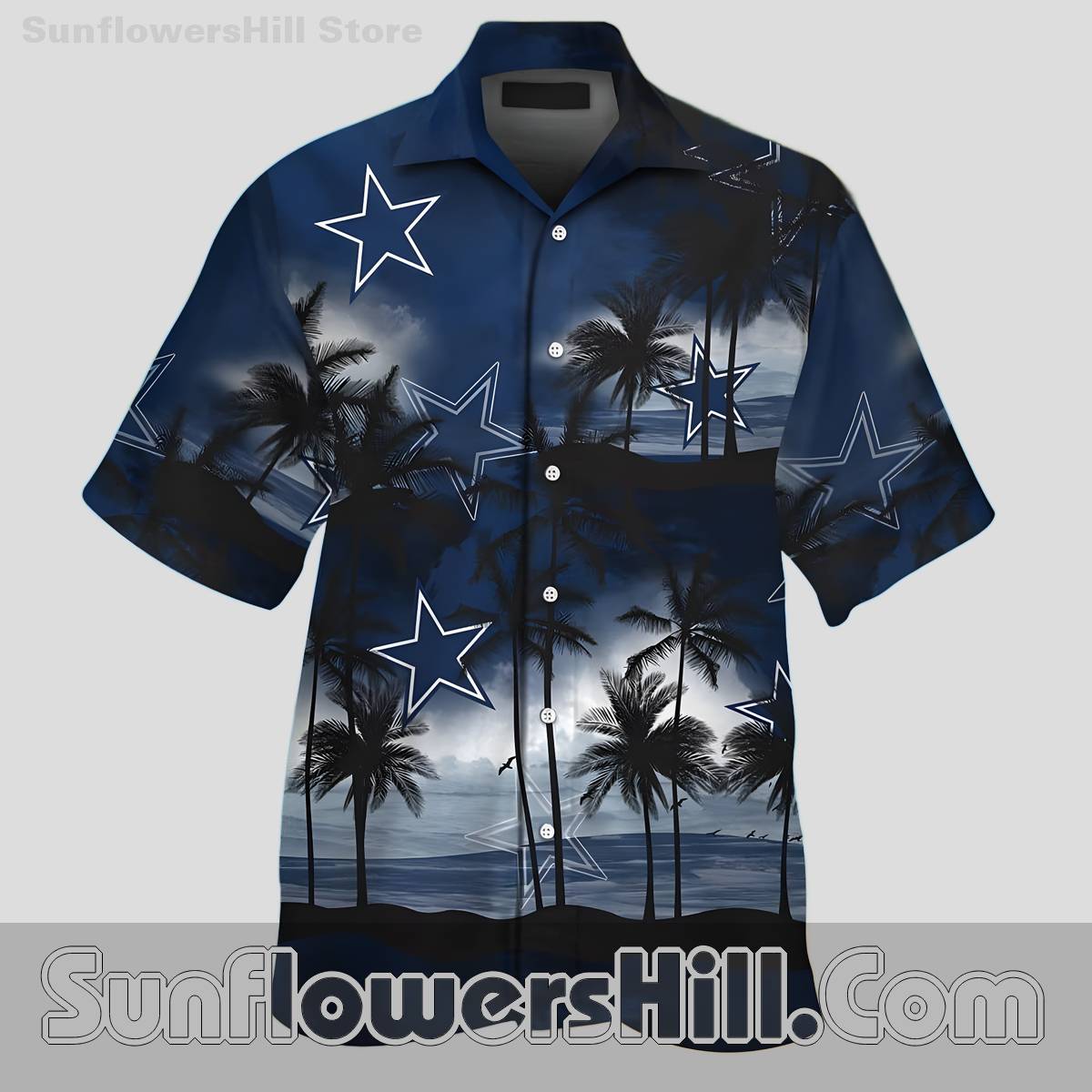 Dallas Cowboys Starry Palm Short Sleeve Shirt for Football Lovers and Travelers