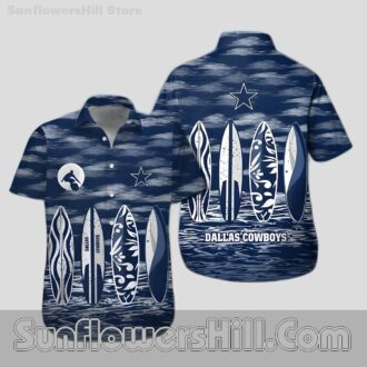 Dallas Cowboys Surfboard Print Hawaiian Shirt for Beach Trips