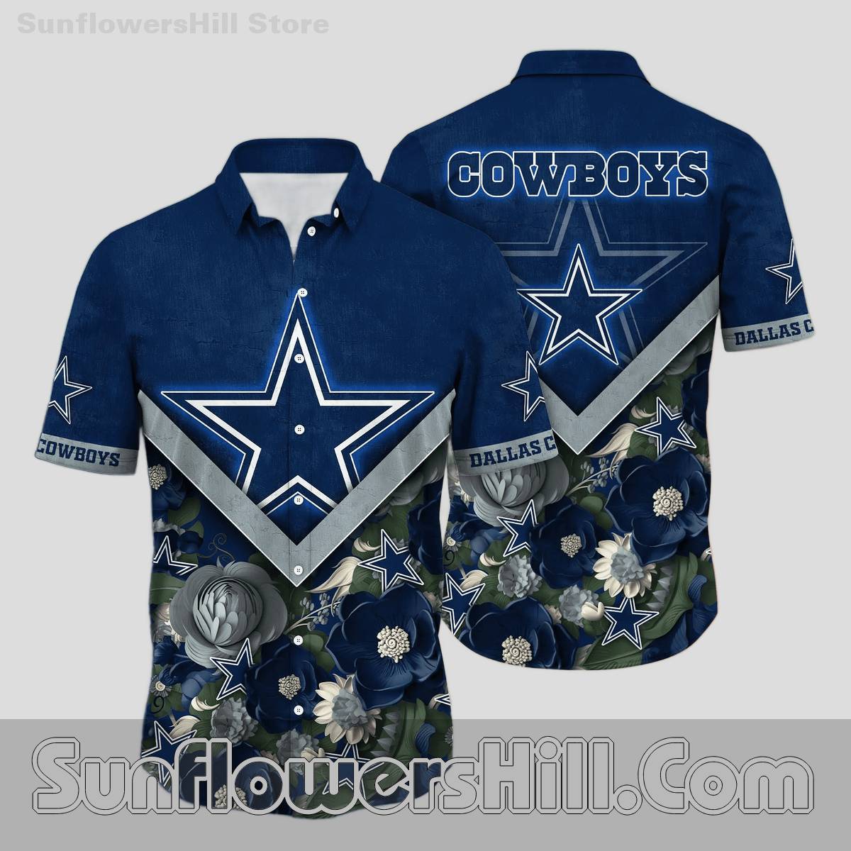 Dallas Cowboys Tropical Bloom Short Sleeve Shirt for Tailgate Parties