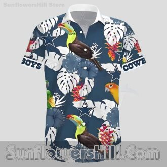 Dallas Cowboys Tropical Hawaiian Shirt with Parrots for Beach Trips