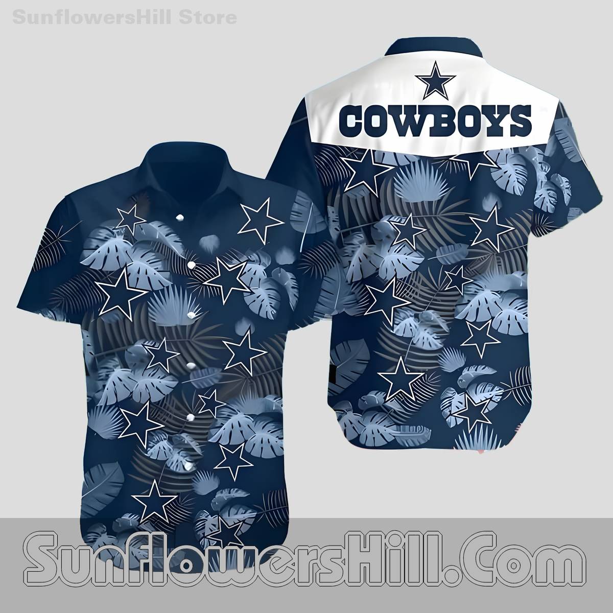Dallas Cowboys Tropical Leaf Shirt and Shorts Set for Beach Getaways