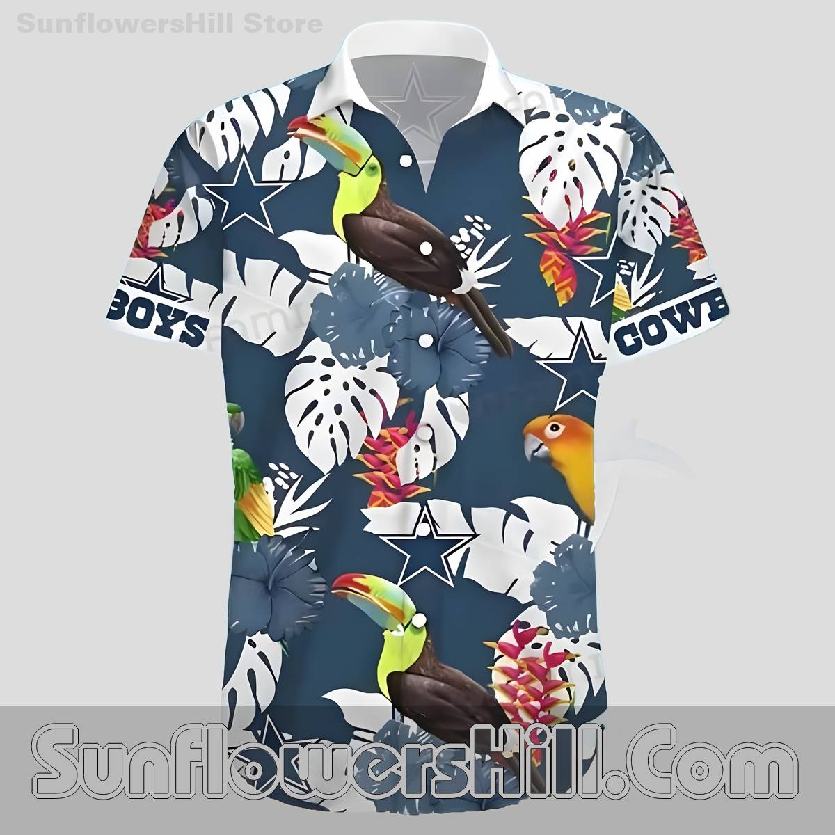 Dallas Cowboys Tropical Parrot Hawaiian Shirt for Beach Getaways