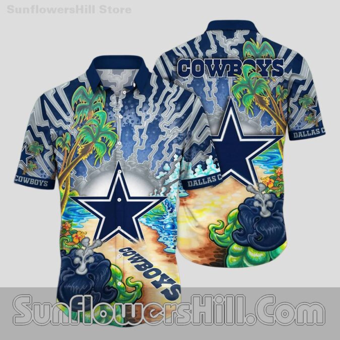 Dallas Cowboys Tropical Wave Hawaiian Shirt for Beach Day or Vacation