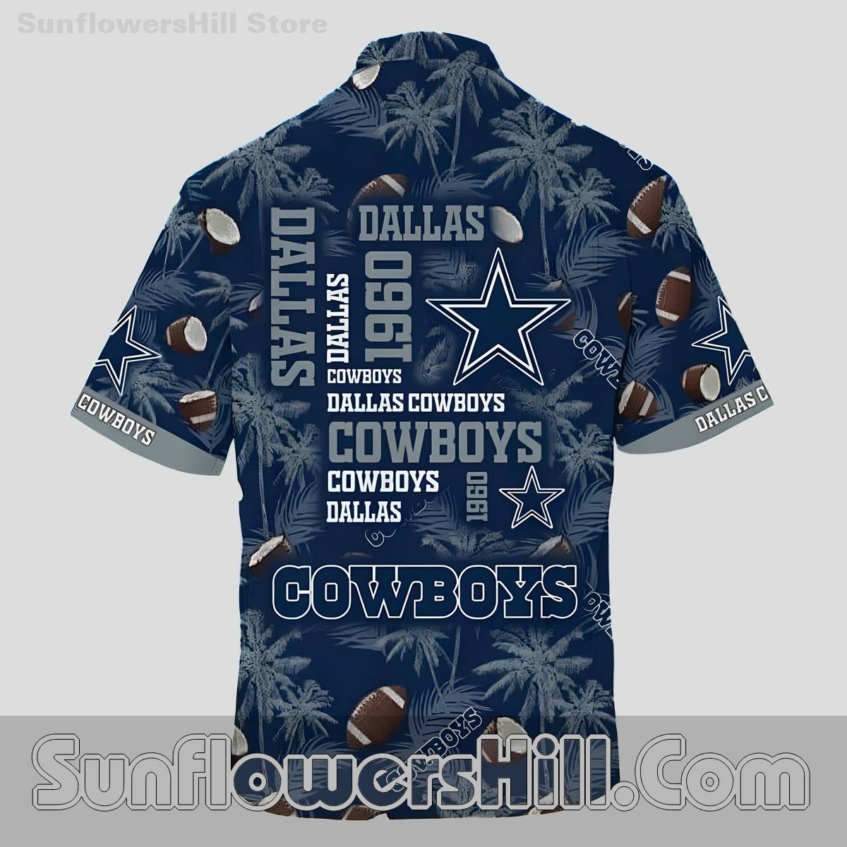 Dallas Cowboys Vintage Text Button Up Shirt for Game Day Fans