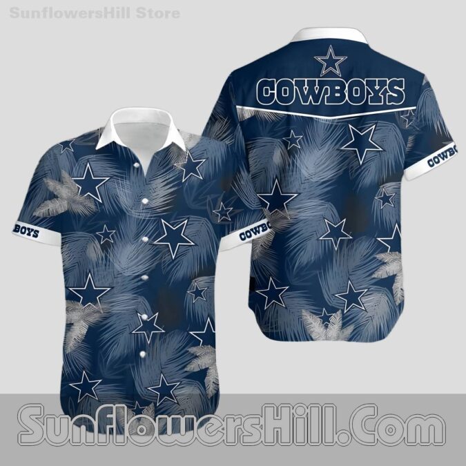 Dallas Cowboys White Palm Leaf Hawaiian Shirt for Summer Fans