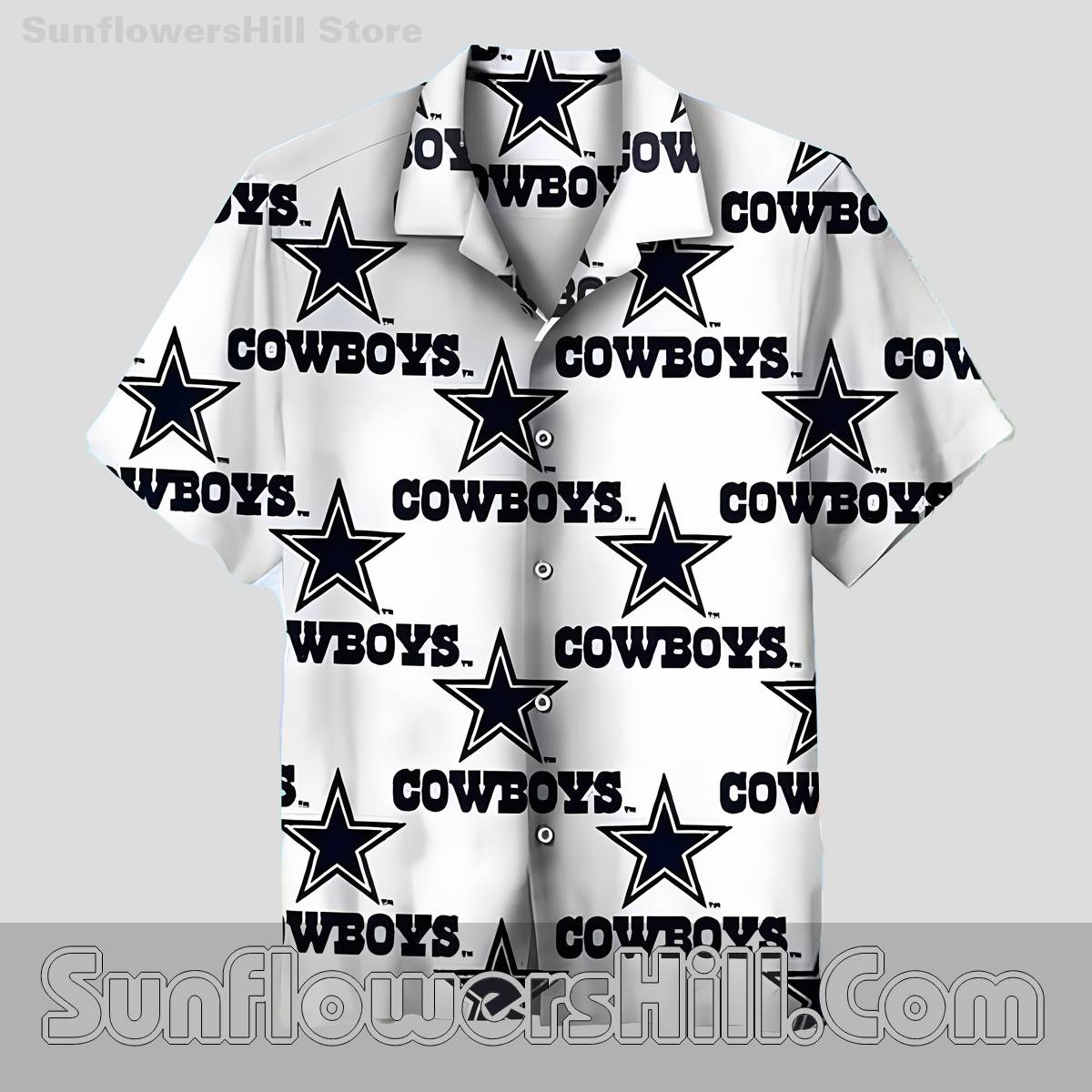 Dallas Cowboys White Star Logo Hawaiian Shirt for Football Fans on Vacation