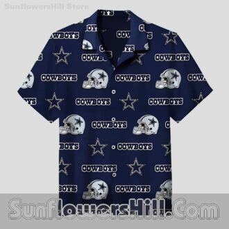 Men's Dallas Cowboys Helmet Pattern Hawaiian Shirt, Breathable Fabric for Summer Vacations