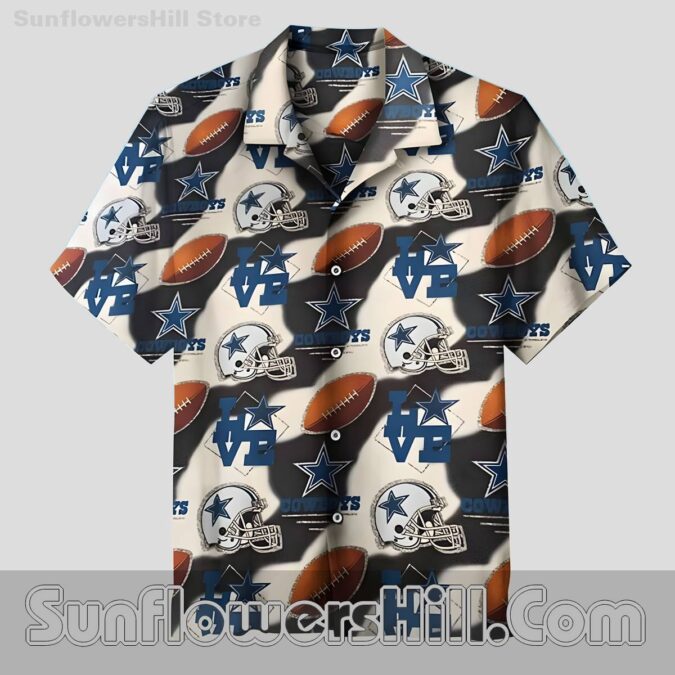 Retro Dallas Cowboys Helmet Hawaiian Shirt for Tailgates and Vacations