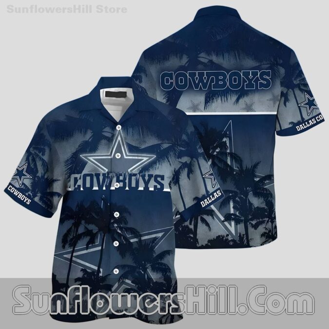 Trending Dallas Cowboys Palm Tree Button Up Shirt for Beach Trip Fans