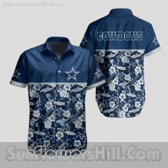 Women's Dallas Cowboys Surf Floral Button Up Shirt for Beach Fans