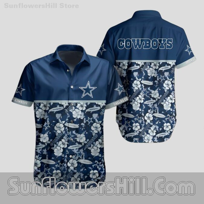 Women's Dallas Cowboys Surf Floral Button Up Shirt for Beach Fans