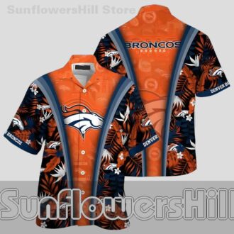 Denver Broncos Bold Orange Casual Aloha Shirt for Summer Beach Trips