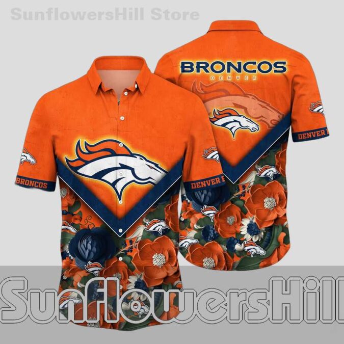 Denver Broncos Bold Orange Casual Hawaiian Shirt for Friends and Family Gatherings
