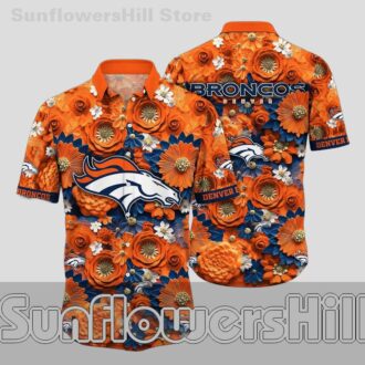 Denver Broncos Bright Bloom Hawaiian Unisex Shirt for Vacation and Everyday Wear